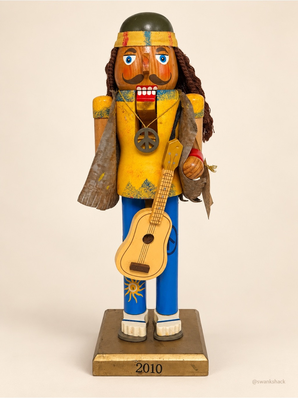 Target 2010 Limited Edition Hippie Nutcracker Guitar Peace Sign 14”